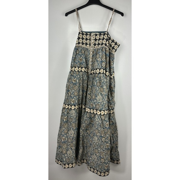 Natural Life Boho Floral Tiered Cotton Maxi Dress Button Front Midi Womens XL - Picture 7 of 14